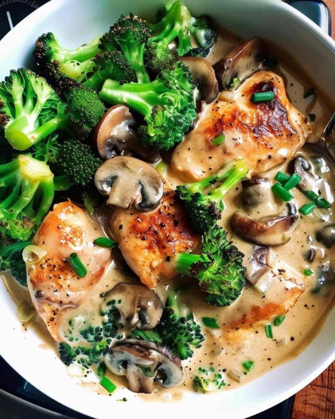 Creamy Broccoli and Mushroom Chicken