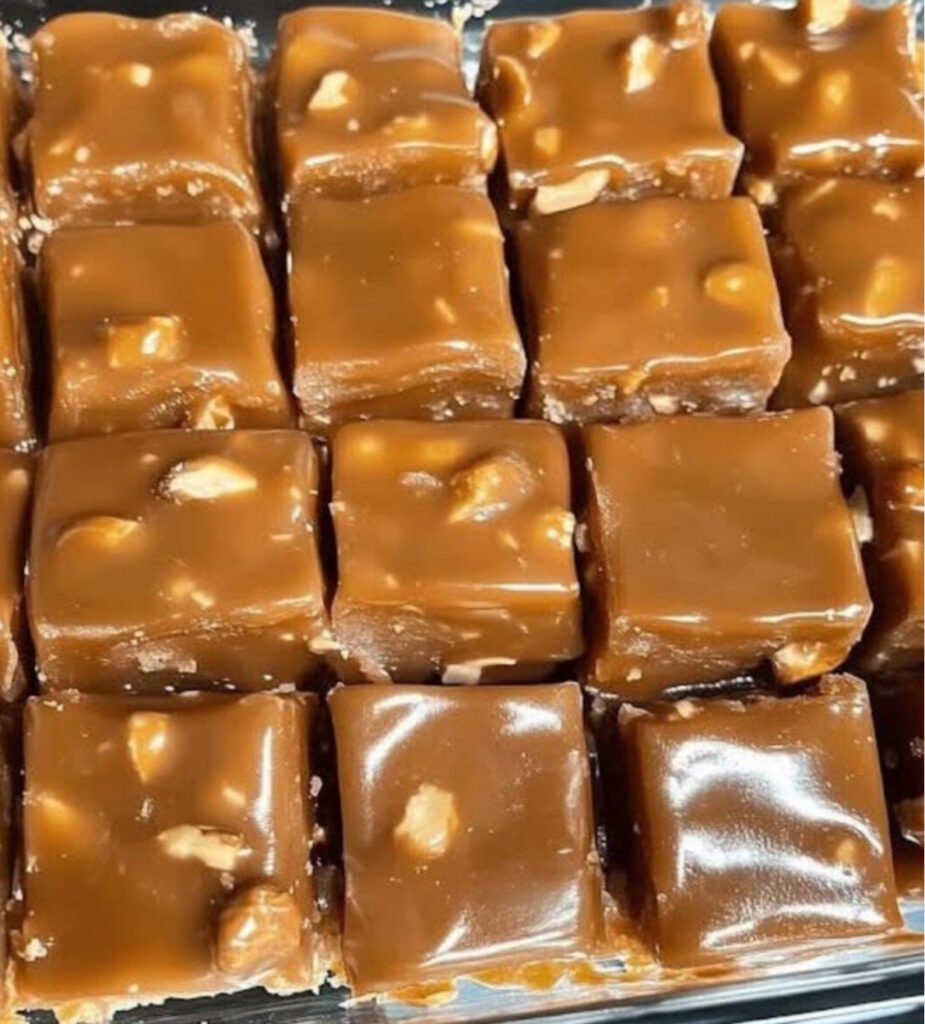 Old-fashioned walnut praline candy squares made with caramelized sugar, butter, and crunchy walnuts.