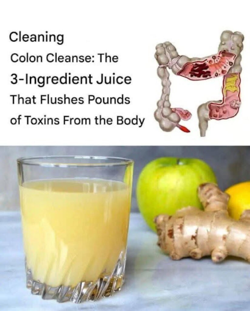 Apple lemon detox drink with fresh apples and lemon slices on a wooden table